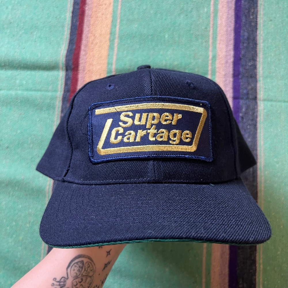 San Sun Super Cartage Hat Mens OSFA Navy Blue Trucker Snapback Vintage Style